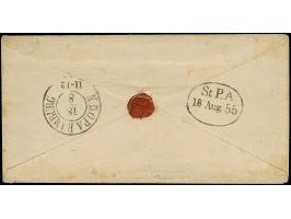 1/30 Th. auf blau, Type III und 1/15 Th. auf rosa in Type I, jeweils voll- bis breitrandig mit blauem L1 “FRANCO” als tarifge