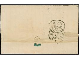 1/30 Th. auf blau, Type III und 1/10 Th. auf gelb, mit blauem L1 “FRANCO" auf komplettem Faltbrief mit blauem Rahmenstempel “