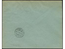 1893, 25 P. auf 50 Pfg. lebhaftrötlichbraun im waagerechten Paar, als Zufrankatur mit 2 P. bis 10 P. (jeweils im Paar), saube