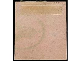 “Delmenhorster Häuschen” klar und fast kompletter Ovalstempel auf loser Marke 1/15 Th. auf rosa, in Type I. Die farbfrische M