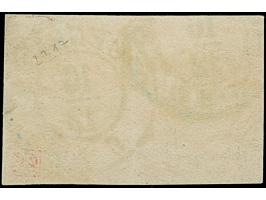 ¼ Gr. Gr. gelblichorange im waagerechten Paar mit doppelt aufgesetztem DKr. “OLDENBURG 16.12.”. Das farbfrische Paar ist alls