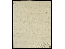 ⅓ Gr. moosgrün, die farbfrische Marke mit blauem Rahmenstempel “BRAKE 3.3” ist meist voll- bis breitrandig geschnitten, nur o