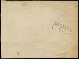 ⅓ Gr. bläulichgrün, farbfrisch und allseits außerordentlich breitrandig mit klarem DKr. “OLDENBURG 7.11” auf Drucksache (voll