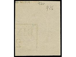 ½ Gr. orangebraun, farbfrisch und allseits breitrandig mit blauem Teilstempel “DIN(KLAGE) 2…”, in tadelloser Erhaltung, signi