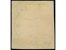 2 Gr. zinnoberrot, farbfrisch und allseits voll- bis breitrandig mit blauem DKr. “OLDENBURG 1.5.” auf Briefstück in tadellose