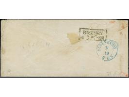 ½ Gr. rotorange, 2 Gr. blau und 3 Gr. braun je mit Durchstich 11¾ und blauem Rahmenstempel “BRAKE 3.10.” als tarifgerechte Fr