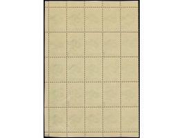 1941, Kriegsgefangene 1+3 D., rechte Hälfte des Schalterbogens, Netzüberdruck mit Spitzen nach unten, bei den vier Marken mit