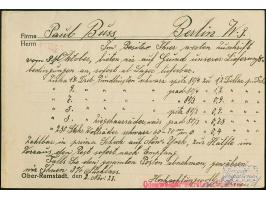 1923, Gebürenzettel mit rotviolettem Ein.-Nachweis-Stempel und handschriftliche Wertangabe “40 Million” mit übergehendem Stem