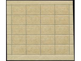 Friedensdruck 3 M. schwarzbraunviolett im komplettem Bogen mit Platten-Nr. "12", sauber gestempelt "STUTTGART 6 JUN 16", jede