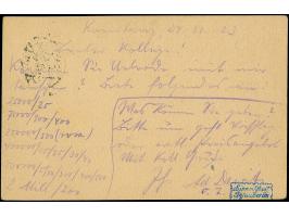 10 Mrd. auf 20 Mio. M. durchstochen mit Stempel “KONSTANZ 25.11.23” als tarifgerechte Einzelfrankatur auf Postkarte nach Delm