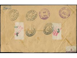 5 Mrd. auf 4 Mio. M. im Viererblock in Mischfrankatur mit Rentenpfennig 3-50 Pfg. jeweils mit Stempel “LEIPZIG 13 14.12.23” a