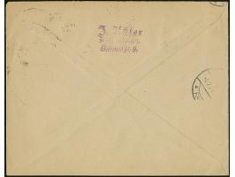 Korbdeckel 50 Mrd. M. gezähnt im senkrechten 6er-Block mit Stempel “BERLIN 30.1.24” auf Vordruckbrief, adressiert nach Stockh