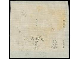 1890, 2 M. dunkelrotkarmin im angetrennten Viererblock mit Stempel “STEPHANSORT 31.8.94” auf Briefstück. Die linke untere Mar