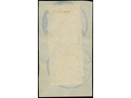 “OTJUNDAURA (DSWA) 1.11.13” zweimal recht klar und vollständig auf senkrechtem Paar Kaiseryacht 5 Pfg. mit Wasserzeichen auf 