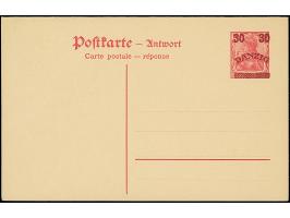 1920, Bogenförmiger Aufdruck auf Germania 30 auf 10 Pfg., mit abweichender Ur-Doppelganzsachenkarte Deutsches Reich P108, ung