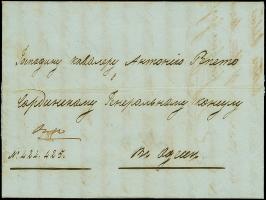 ISMAIL: 1843, “ISMAIL APRIL 2() 1843” Cyrillic two-line despatch handstamp (unrecorded in Tchilinghirian), fair strike on rev