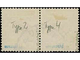 1900, 5 Pfg. auf Diagonalaufdruck 10 Pfg. im waagerechten Paar, linke Marke mit Aufdrucktype 4, rechte Marke mit Aufdrucktype