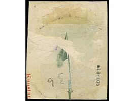 5 Pfg. auf Steilaufdruck 10 Pfg., Aufdrucktype 3b, mit Stempel “TSINGTAU KIAUTSCHOU ** 29.6.00” auf Briefstück in einwandfrei