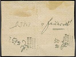 1890, Krone/Adler 50 Pfg. bräunlichrot (dunkelrosarot quarzend) im waagerechten Paar mit klarem Stempel “APIA KDPAg ** 2.4.90