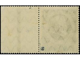 1920, Ludwig 20 Mark mit Aufdruck “SARRE”, rechtes Randstück von Aufdruckfeld 8, farbfrisch und meist gut gezähnt, sauber ung