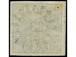 1 Kr. tiefschwarz, Platte 2, sehr farbfrisch und allseits breitrandig mit an drei Seiten voller und oben teilweiser Schnittli