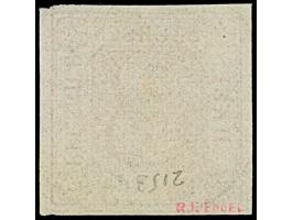 1850, 3 Pfg. rot, Platte III, Type 10, farbfrisch und allseits breitrandig, vom rechten Bogenrand stammend. Links und unten v