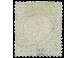 ⅓ Gr. grausmaragdgrün mit Plattenfehler “Punkt unter R in Groschen” (Feld 14), gestempelt, die farbfrische Marke ist deutlich