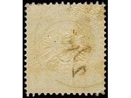 1 Gr. karmin mit Plattenfehler “Akzent auf E in REICHS” (Feld 96), sauber gestempelt, die farbfrische Marke ist deutlich gepr