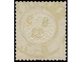 1 Gr. karmin mit Plattenfehler “Plattenbruch zwischen O und S in GROSCHEN bis zum R in Reichs”, klar mit zentrisch aufgesetzt