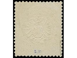 18 Kr. ockerbraun mit Plattenfehler “heller Fleck im Rahmen links vom D in DEUTSCHE” (Feld 112), mit klarem EKr. "(FRANKFURT)