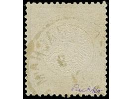 18 Kr. ockerbraun mit Plattenfehler “rechter Fuß vom zweiten R in KREUZER nach rechts verlängert” (Feld 19,21), mit Ekr. “OFF