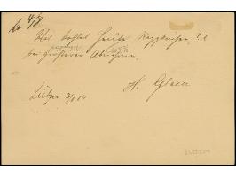 1884, “AUS…(Lubzin)…PER DAMPFSCHIFF 4.8.(84)” sehr klar auf Ganzsachenkarte 5 Pfg. mit Text nach Stettin mit vorderseitigem A