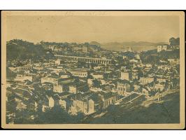 “DSP LINIE BREMEN-LA PLATA a 8.2.14” klar als Nebenstempel auf Ansichtskarte des Norddeutschen Lloyd mit Brasilien 100 R. ros