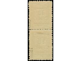 1923, Grünaufdruck 15 Cent im senkrechten Typenpaar I/II von den Feldern 90 und 100, dabei Feld 90 mit feldtypischem Aufdruck