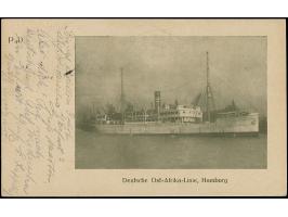 “DSP LINIE HAMBURG-WESTAFRIKA XX. 12.4.21” (D. Baltika) sehr klar auf zwei Einzelmarken Germania 30 Pfg. blau auf Schiffspost