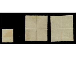 ¼ Gr. graulila und ½ Gr.orange je im Viererblock, ungebraucht, die ¼ Gr. postfrisch, dazu Einzelwert 5 Gr. ocker&nbsp;