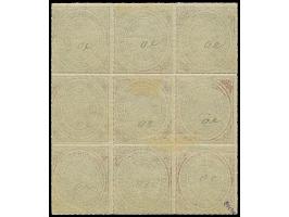 Stadtpostmarke ½ Sch. rötlichbraun im 9er-Block, farbfrisch und gut durchstochen, ungebraucht, 4 Werte postfrisch. Tadellos. 