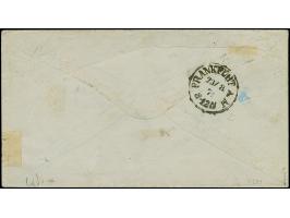 ¼ Gr. braunviolett mit EKr. "HAMBURG P.E.12. 22 8 71" auf unterfrankiertem Brief nach Frankfurt am Main, dort mit Nachporto 7