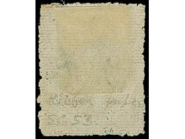 1864, Rivadavia 15c. blue on ribbed paper unused, near-perfect centering, bright color with a sharp impression, usual rough p