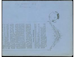 ¼ Gr. grauviolett mit DKr. "LEIPZIG 21 OCT." auf kompletter blauer Drucksache mit vorgedrucktem Absender und Text zur interna