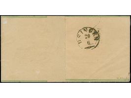 ½ Gr. orange, farbfrisch und gut gezähnt, als Zufrankatur auf Streifband ⅓ Gr. grün, mit EKr."WIESBADEN 20 6 71" nach Naunsta