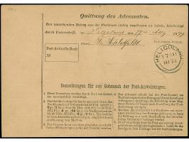 2 Groschen blau im senkrechten Paar, mit EKr. “HAMBURG POSTEXPED. 1. 16 8 71” auf Postanweisung der 2. Gebührenstufe (25-50 T