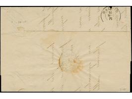 7 Kr. graublau, 3 Einzelwerte mit EKr. "FRANKFURT A.M. 20 12 71" auf komplettem Faltbrief über Preußen nach Madrid, mit Ankun