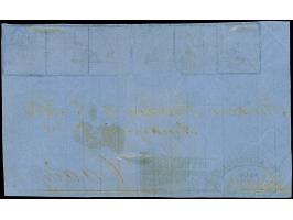 7 Kr. graublau, waagerechtes Paar und 4 Einzelwerte mit Ra3 "SONNEBERG IN SACHS.MEIN. HILDBURGH. 8 10 71" auf Briefvorderseit