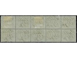 10 Gr. gelbbraun, waagerechter Zehnerblock mit handschriftlicher Entwertung "Celle 22/7 71", bis auf eine runde Ecke an der r