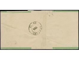 Streifband 1 Kr. grün mit wertstufengleicher Zufrankatur 1 Kr. grün, farbfrisch und gut gezähnt, mit EKr. "FRANKFURT A.M. 22 