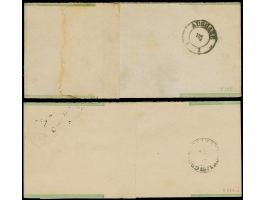 Streifbänder ⅓ Gr. grün mit Letzttagsstempel "LEIPZIG 31 DEC 71" als Ortdrucksache sowie&nbsp;1 Kr. grün von "FRANKFURT A. M.