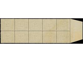 2 Gr. im waagerechten 10er-Block vom linken Bogenrand mit Randinschrift "Pc.f.d.Dr." (Punkte für den Drucker), postfrisch (Fa