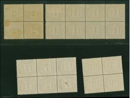 1-7 Kr. in Blockstücken, dabei 2 und 3 Kr. in Viererblocks, 1 Kr. im 8er-Block und 7 Kr. im 6er-Block, ungebraucht, etwa die 