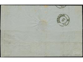 1 Kr. grün, 3 Werte im Streifen geklebt, währungsfremd verwendet, mit sauber auf- und nebengesetztem Ra3 "LICHTENSTEIN/CALLEN